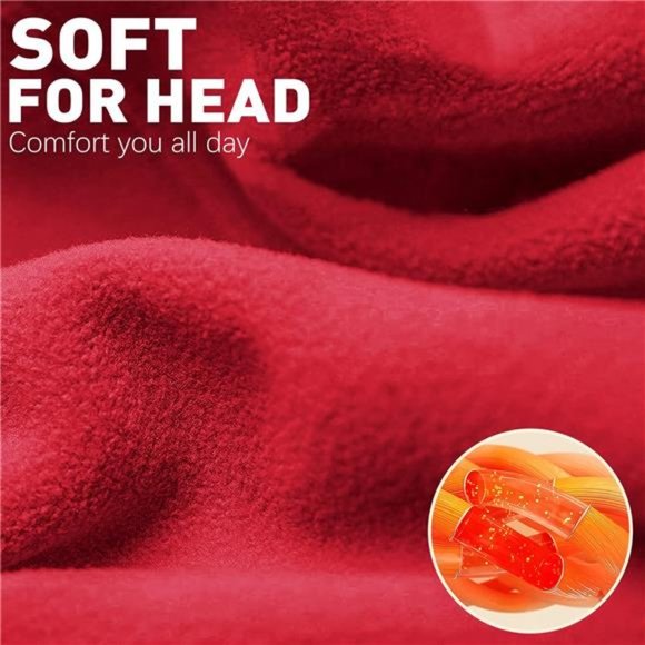 Fleece Ear Warmers for Men Women Kids Red - Picture 4 of 7